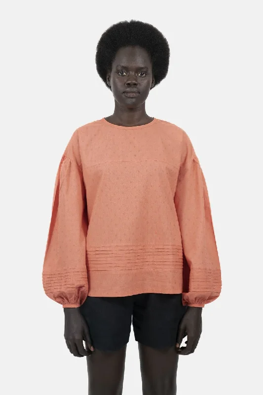 Strasbourg  - Spring Summer Blouse - Peonidin Textured Cotton Blouse
