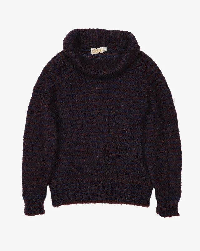 1980s Dalkeith Mohair Knitted Jumper - S Real Fur Shearling Chenille
