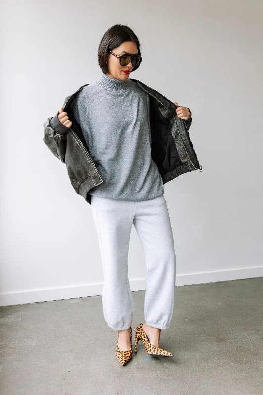 Merino Wool Sweater (Fog) Satin Blend Silk Blend Wool Blend