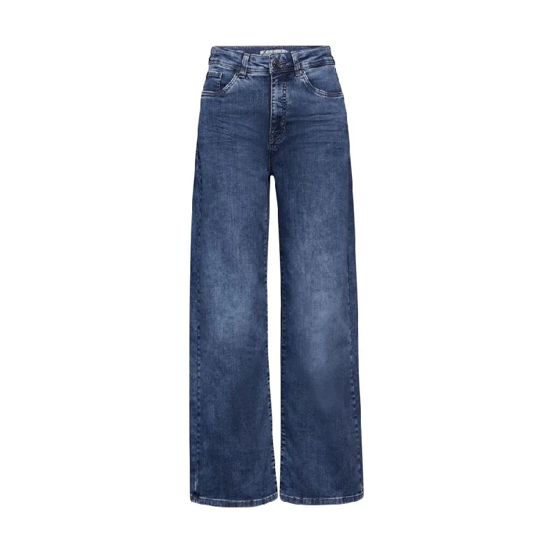 Street One  Cotton Jeans & Women's Pant Fashionable Raw Hem Bootcut Jeans