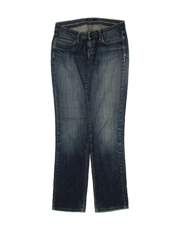 MASSIMO DUTTI Womens Straight Jeans W30 L33  Blue Cotton Elegant Wide-Leg Jeans
