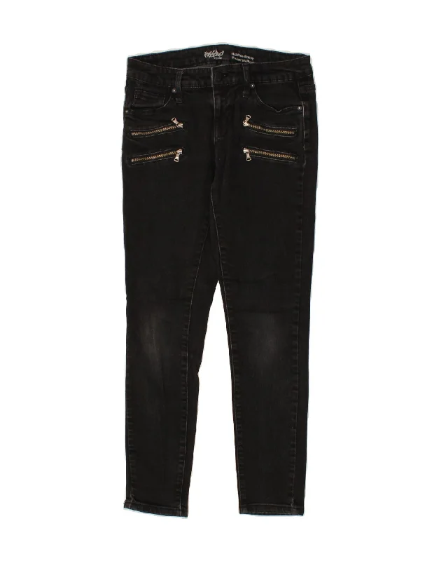 MOSSIMO Womens Mid Rise Skinny Jeans US 2 XS W26 L26 Black Cotton Trendy Skinny High-Waist Jeans