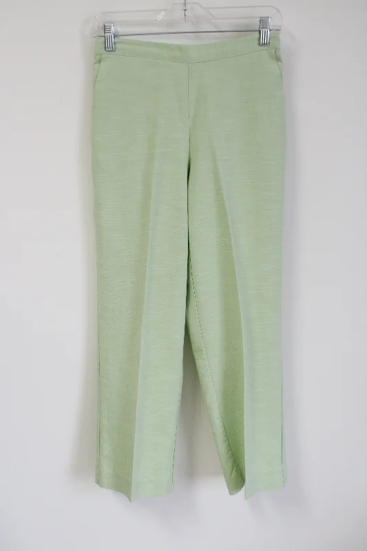 Alfred Dunner Light Key Lime Green Pants | 8 Petite Soft Stretch Leggings