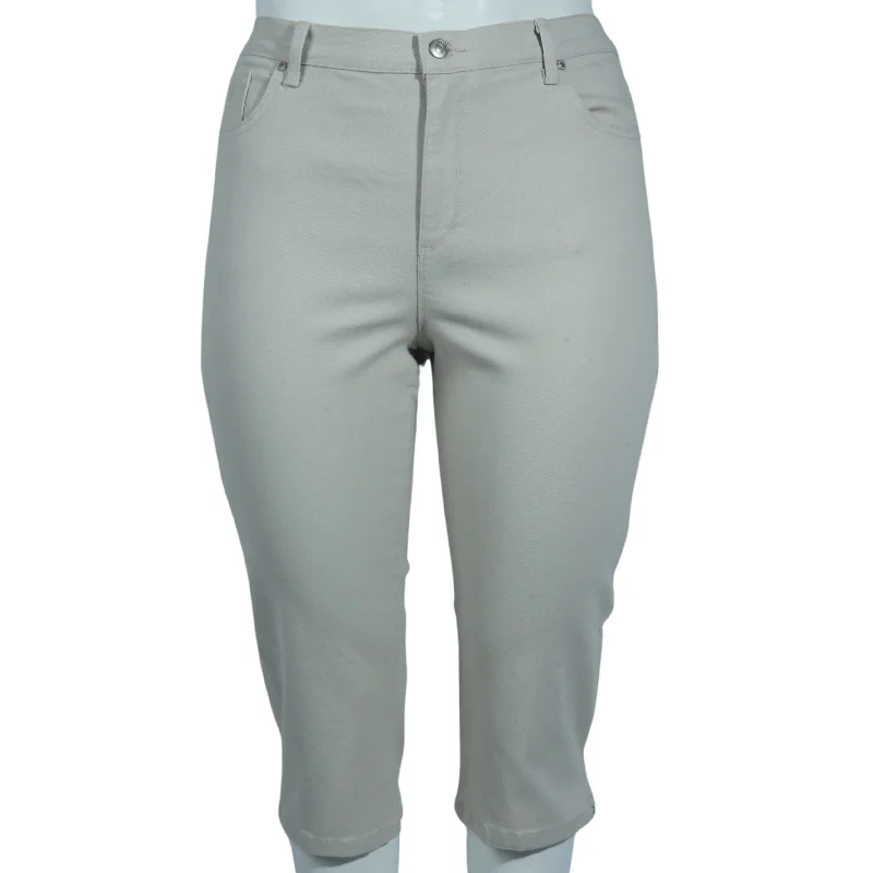 GLORIA VANDERBILT - Belt Loops Capri Pants Relaxed High-Waist Trousers