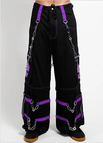 SKULL ZIPOFF PANT Purple Modern Stretch Trousers