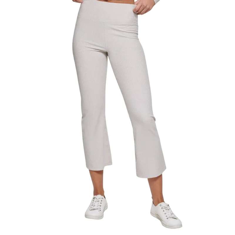 CALVIN KLEIN - Ribbed Knit Ankle Pants Slim-Fit Leggings