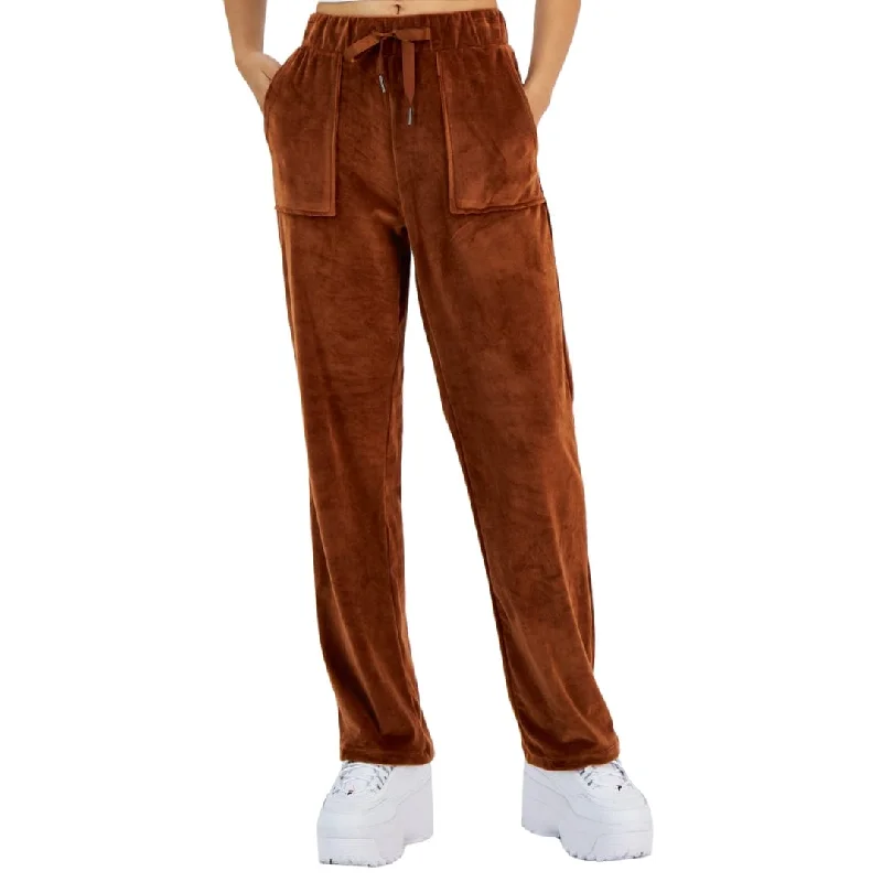 CRAVE FAME - Velour Flare-Leg Pull-on Pants Soft Stretch Trousers