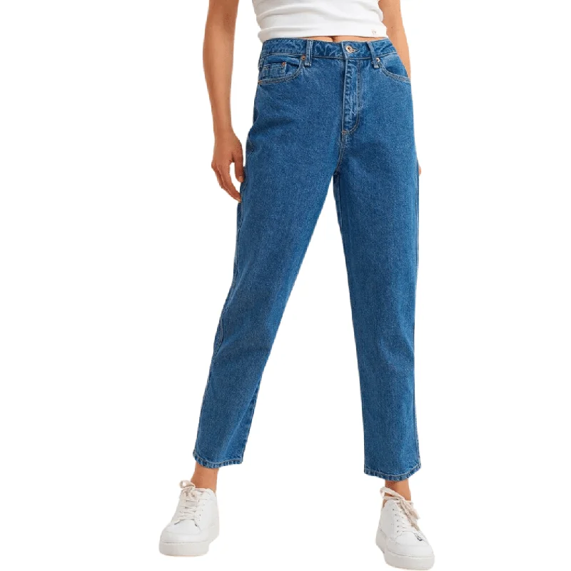 OXXO - Cotton Mom-Fit Denim Pants Cozy Jogger Leggings