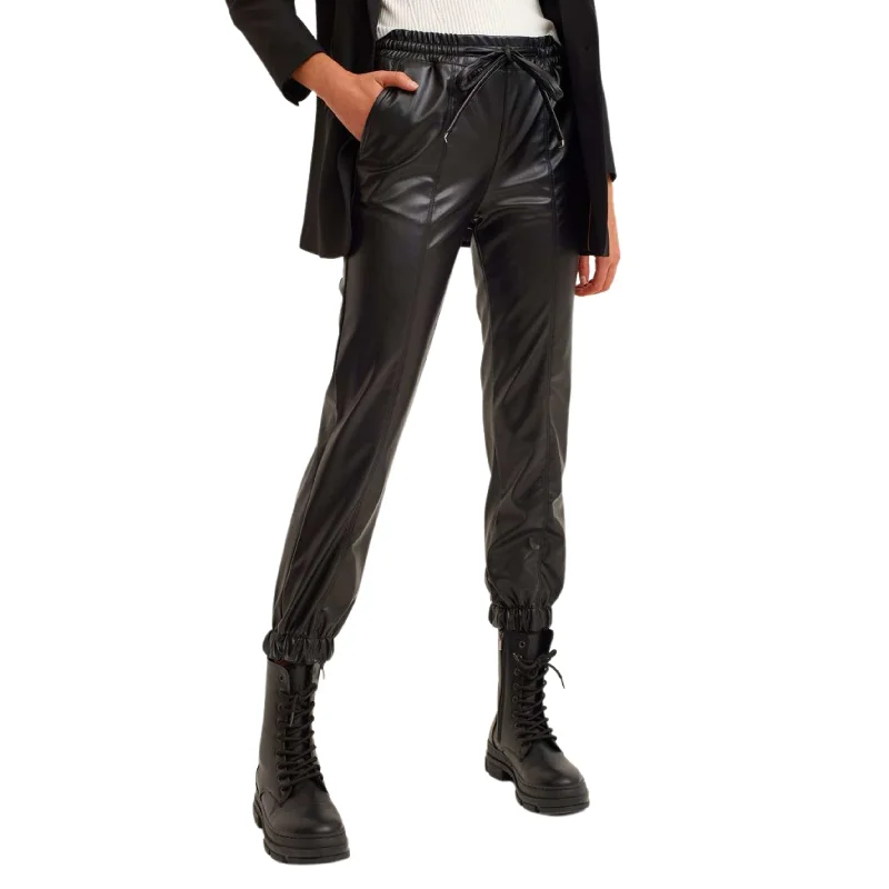 OXXO - Vegan leather jogger pants Formal Stretch Pants