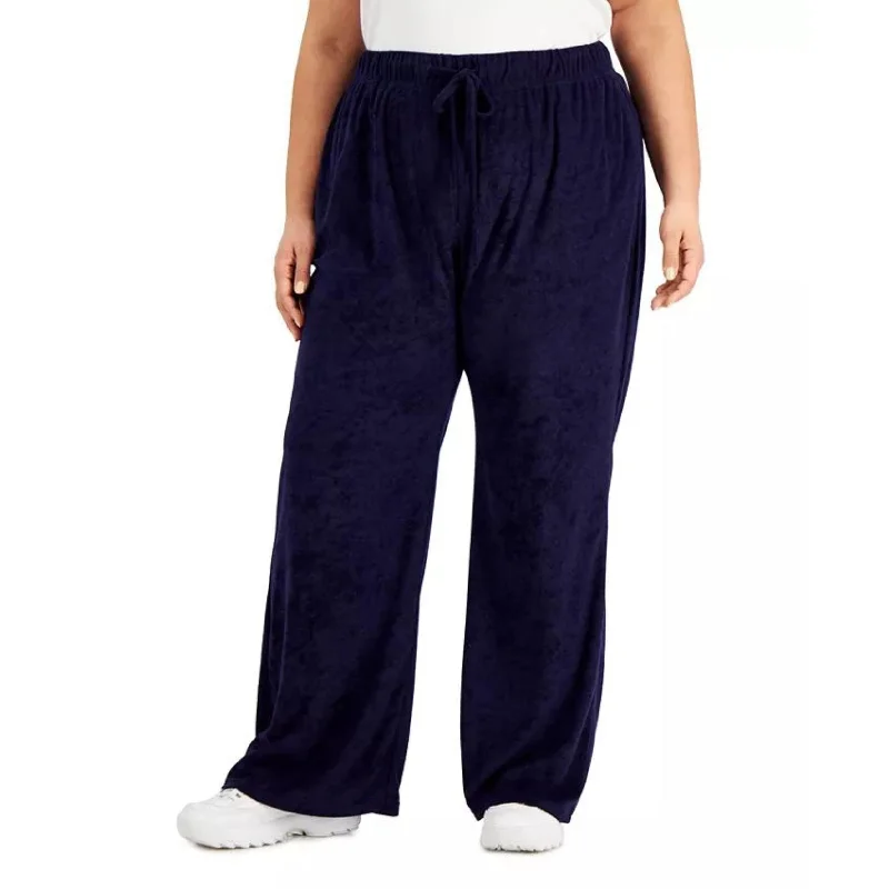 REBELLIOUS ONE -  Loop Terry Wide-Leg Pants Slim-Fit Khaki Pants