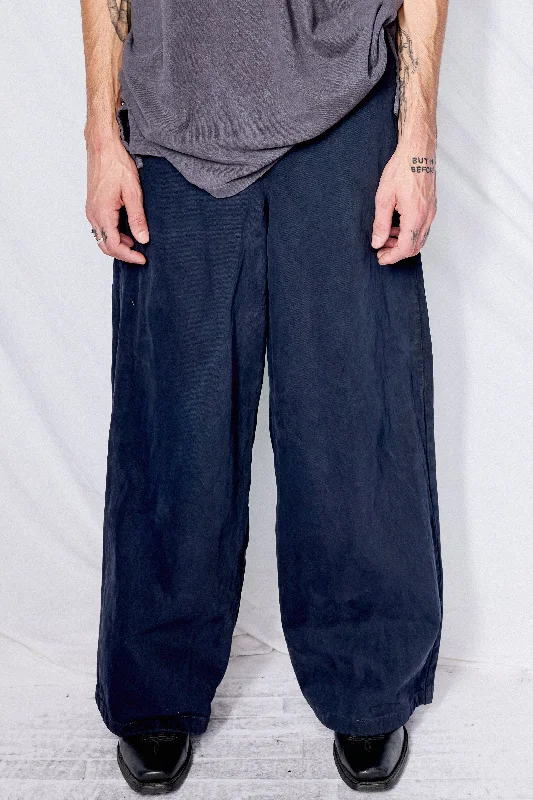 Black Overdyed Denim Standard Pant Formal Dress Pants