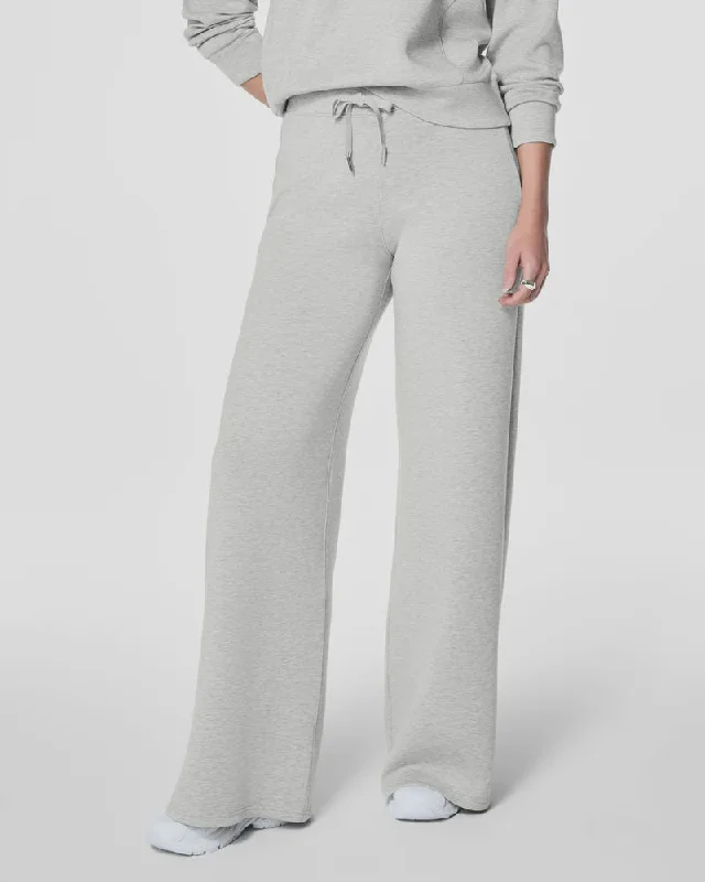 Spanx AirEssentials Wide Leg Pant | Light Heather Relaxed Fit Trousers