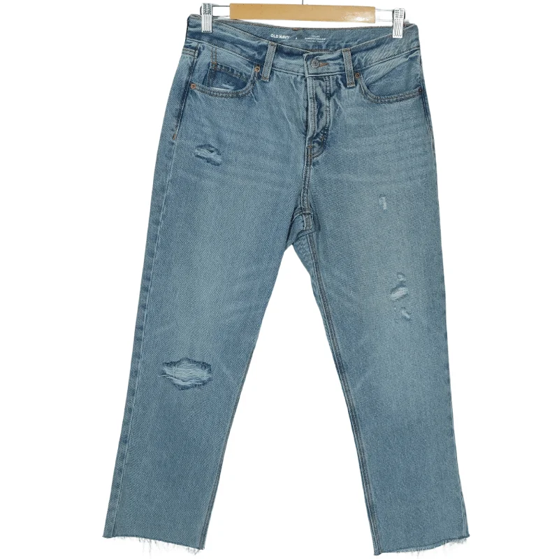 OLD NAVY - High rise Distressed denim pants Elegant Palazzo Trousers