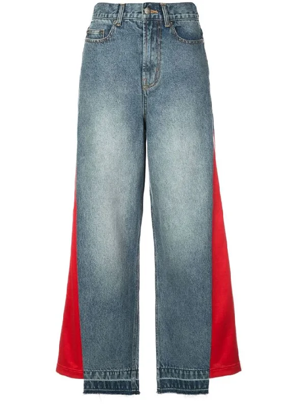 HYBRID DENIM PANT BLUE DENIM/ RED Modern Stretch Trousers