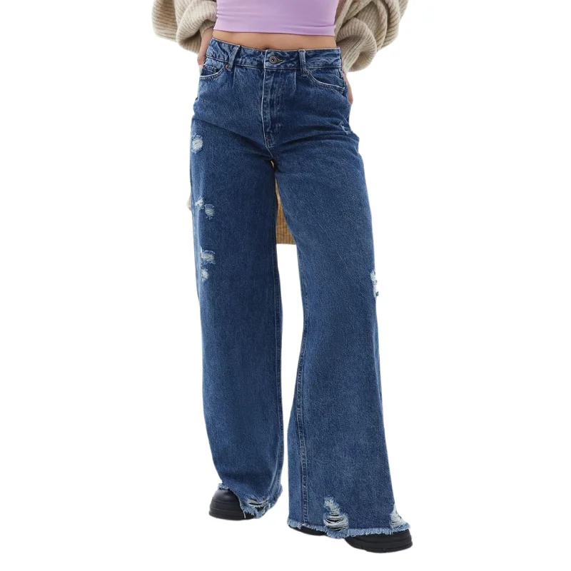 OXXO - High Rise Baggy Fit Denim Pants Stretch Fit Pants