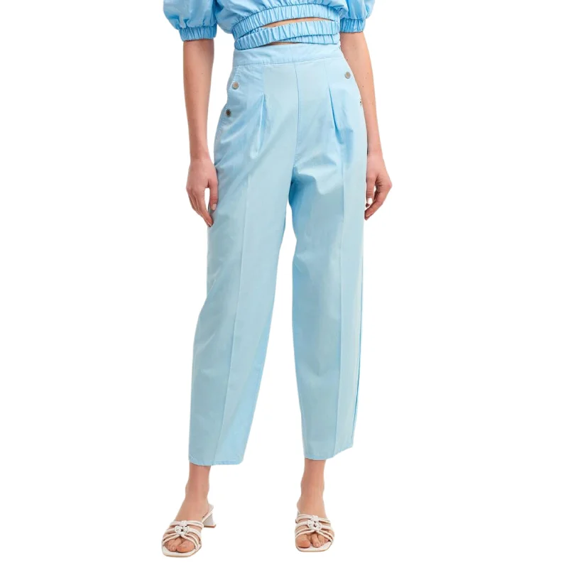 OXXO -  Pocketed and Pleated Loose Pants Sleek Black Pants