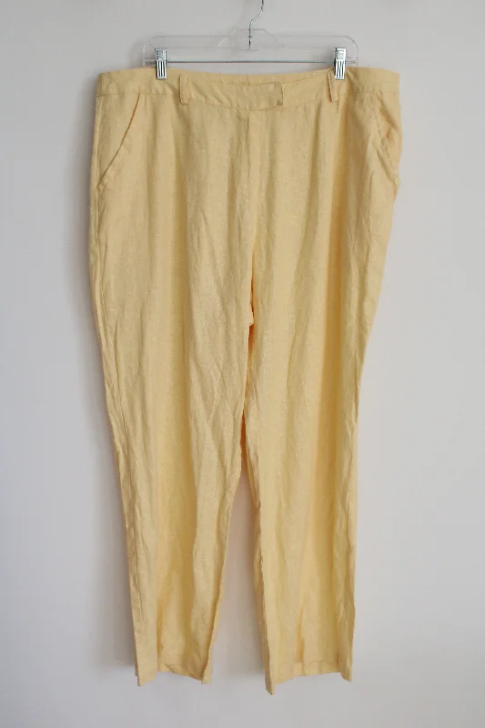 Carlucci Yellow Linen Blend Pants | 20 Casual Drawstring Pants