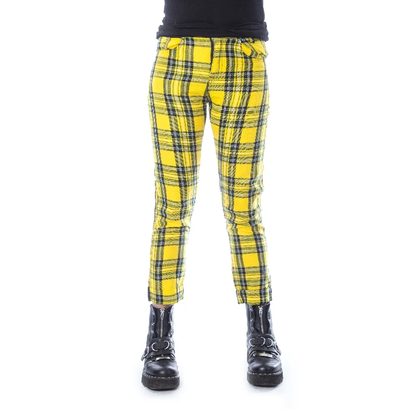 XYLIA PANT - YELLOW TARTAN Relaxed Fit Trousers