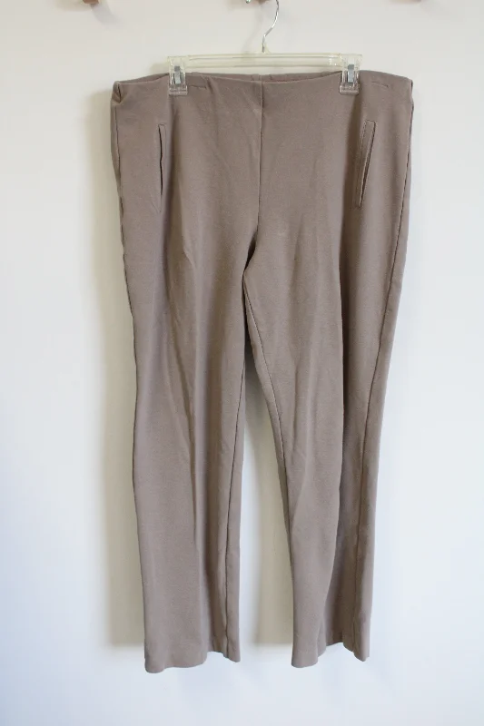 Chico's Tan Stretch Pant | 3 (XL/16) Soft Wool Pants