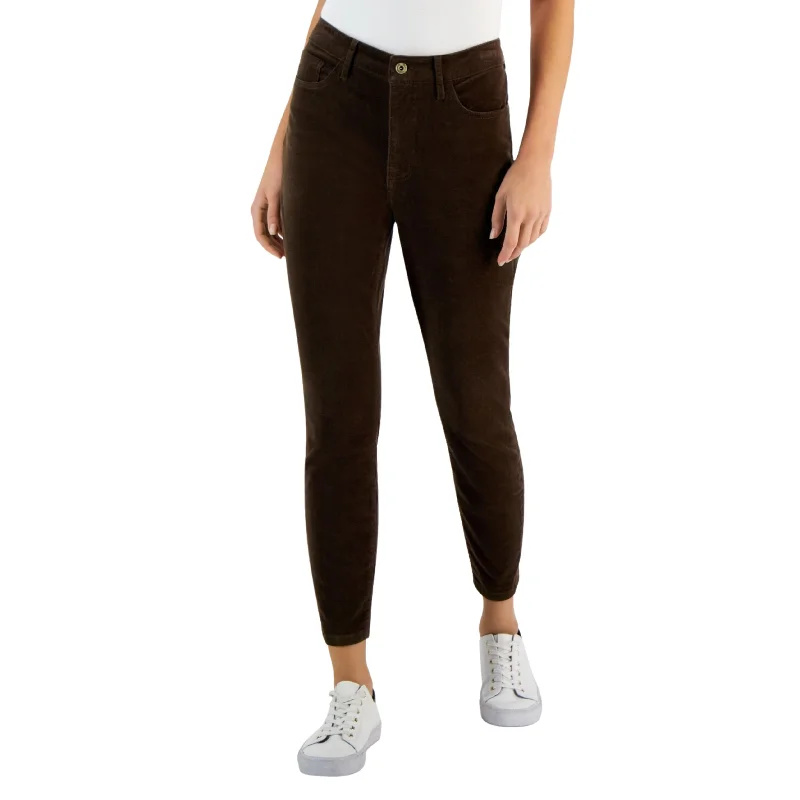 ORIGINAL - Tribeca Corduroy Cropped Skinny Pants Comfortable Fleece Pants