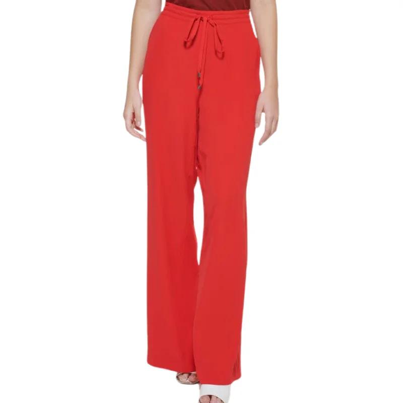 DKNY - Drawstring Wide Leg Pants Soft Stretch Leggings