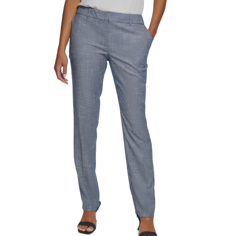 CALVIN KLEIN -  Mid-Rise Cropped Ankle Pants Relaxed High-Waist Trousers
