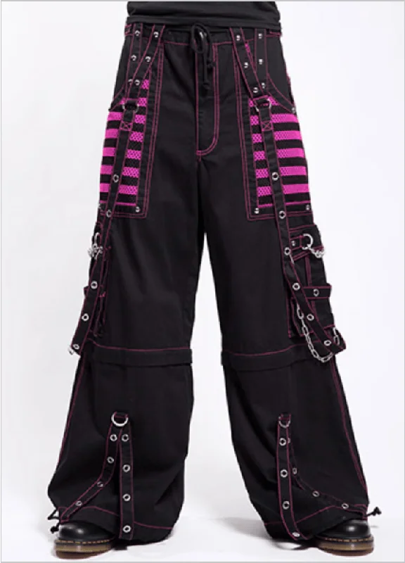 BLACK/PINK ELECTRO PANT Classic Bootcut Trousers