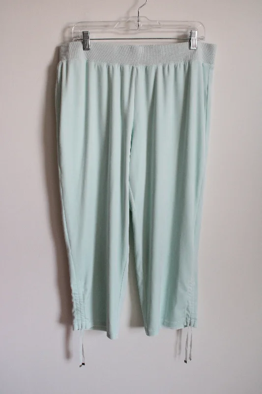 Hearts Of Palm Butter Soft Velvet Light Blue Pant | L Petite High-Waist Trousers