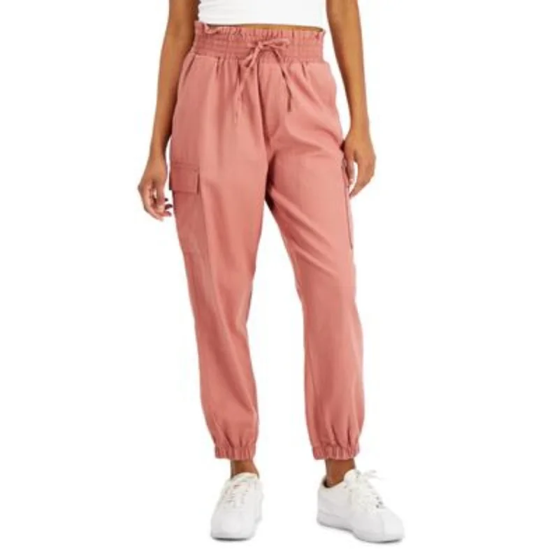 VANILLA STAR - Juniors' Smocked-Waist Jogger Pants High-Waist Yoga Pants