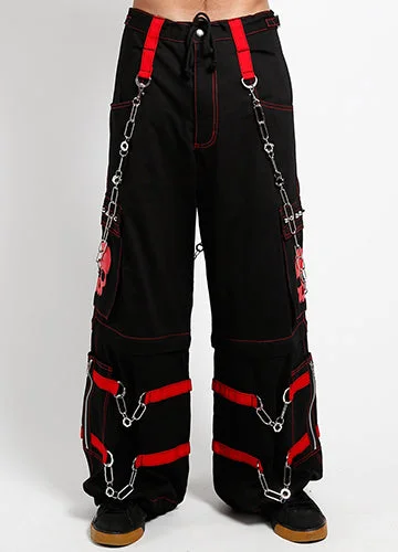 SKULL ZIPOFF PANT - RED Comfortable Jogging Pants