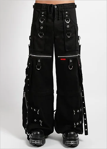 X-STRAP ZIP OFF PANT BLK Casual Plaid Pants