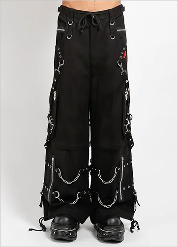 SKULL STUD DENIM PANT Relaxed Casual Leggings