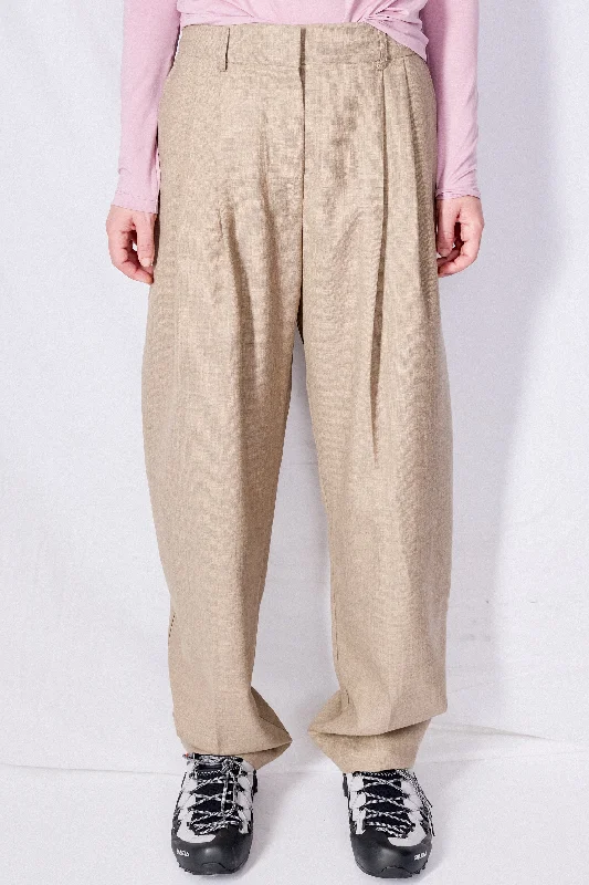 Straw Melange Sperro Pant Classic Pleated Pants