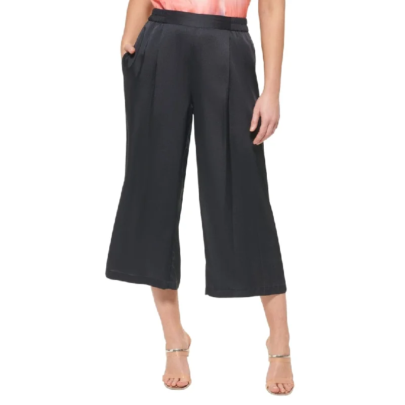 DKNY - Pull-on Wide-Leg Cropped Pants Comfy High-Waist Jeans