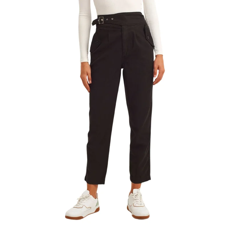 OXXO - Belt Detailed Carrot-Fit pant Comfy Zip-Up Pants