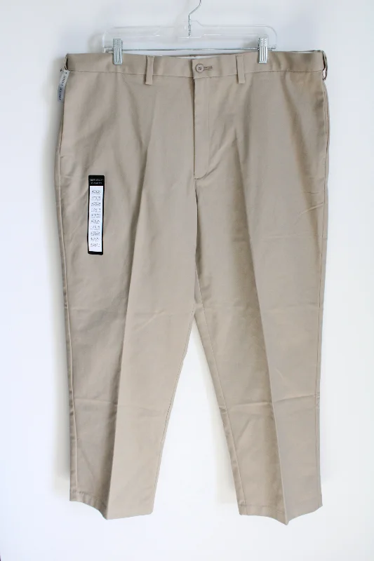 NEW Architect Premium Classic Fit Tan Flat Front Khaki Pant | 42X29 Trendy Palazzo Pants