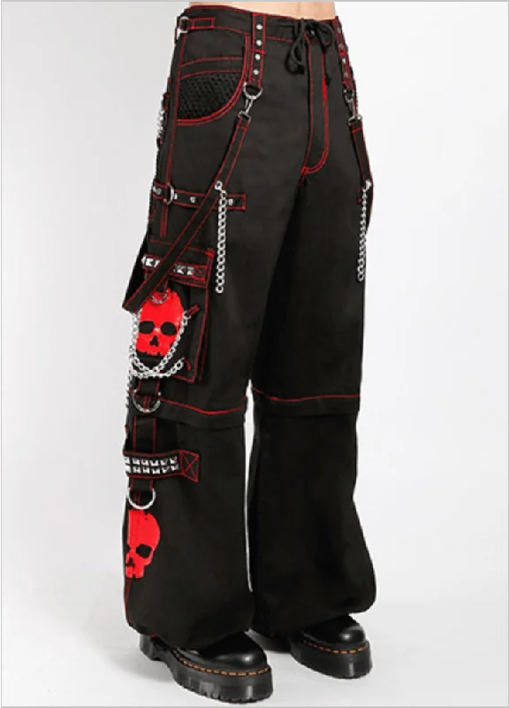 SUPER SKULL PANT - RED Lightweight Linen Pants