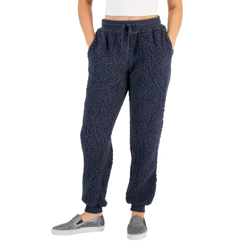HIPPIE ROSE - ' Sherpa Drawstring Jogger Pants Soft Stretch Pants