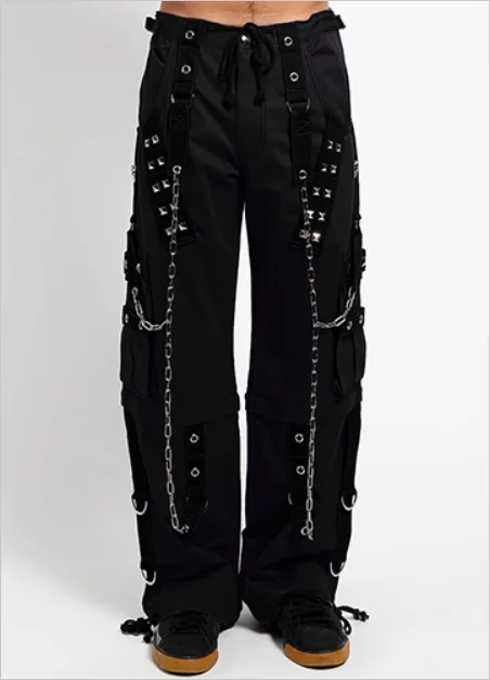 Dark cuff pants - BLACK Slim-Fit Khaki Pants