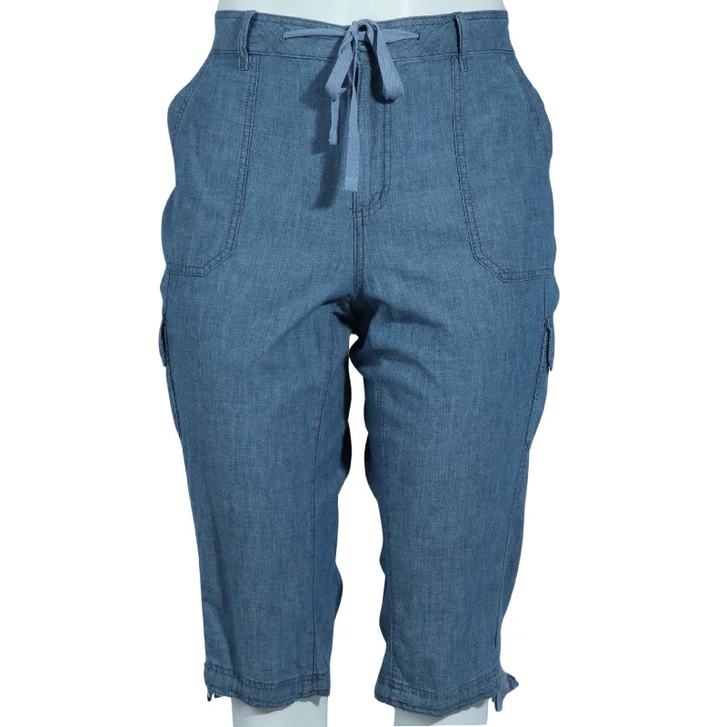 ST.JOHN'S BAY - Cotton Mid-Rise Capri Pants Classic Pleated Pants
