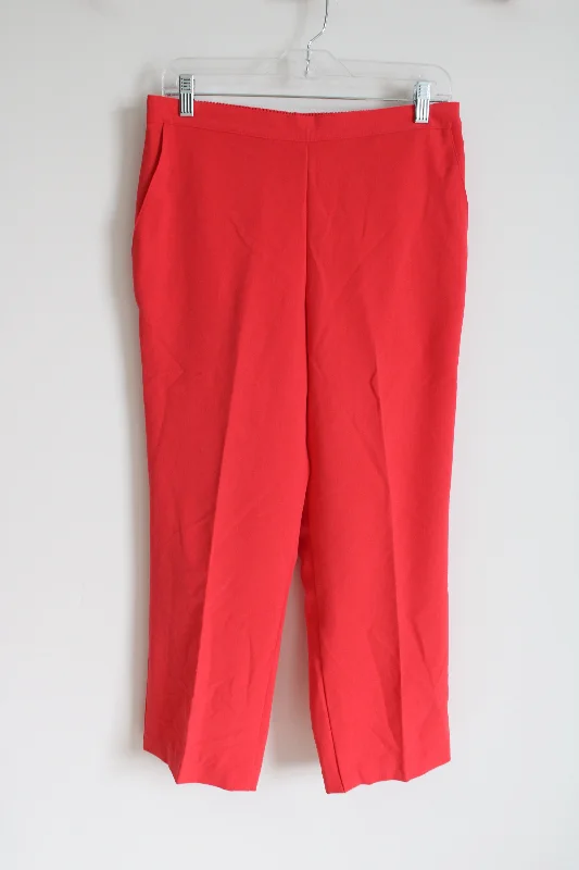 Alfred Dunner Coral Red Ankle Pant | 12 Petite Stylish Casual Pants