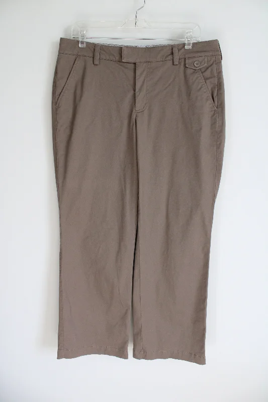 Dockers Mid Rise Curvy Brown Pants | 12 Short Casual Yoga Pants