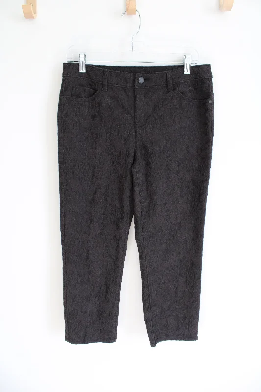Simply Vera Wang Dark Charcoal Gray Lace Textured Capri Pant | 8 Trendy High-Waist Trousers