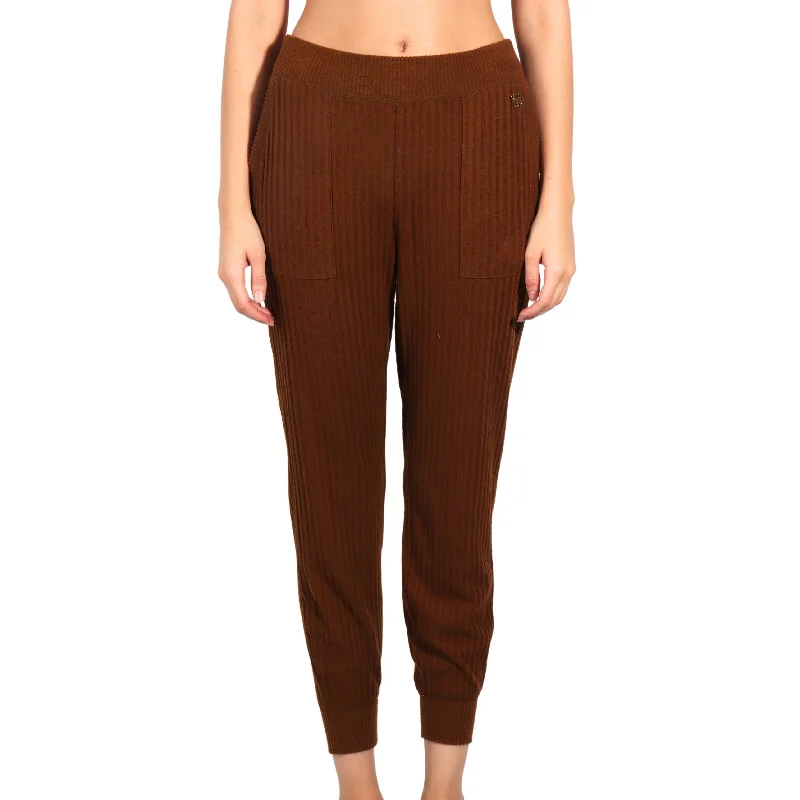 CALVIN KLEIN - Pull Over Ribbed Pants Comfy Zip-Up Pants