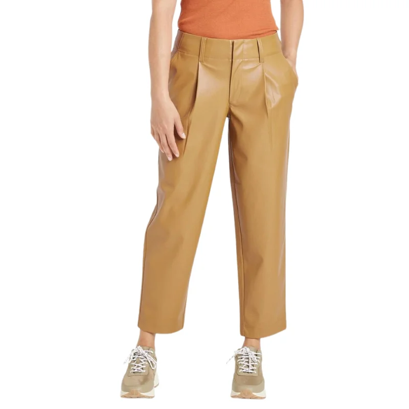 A NEW DAY - High-Rise Faux Leather Tapered Ankle Pants Slim-Fit Leggings