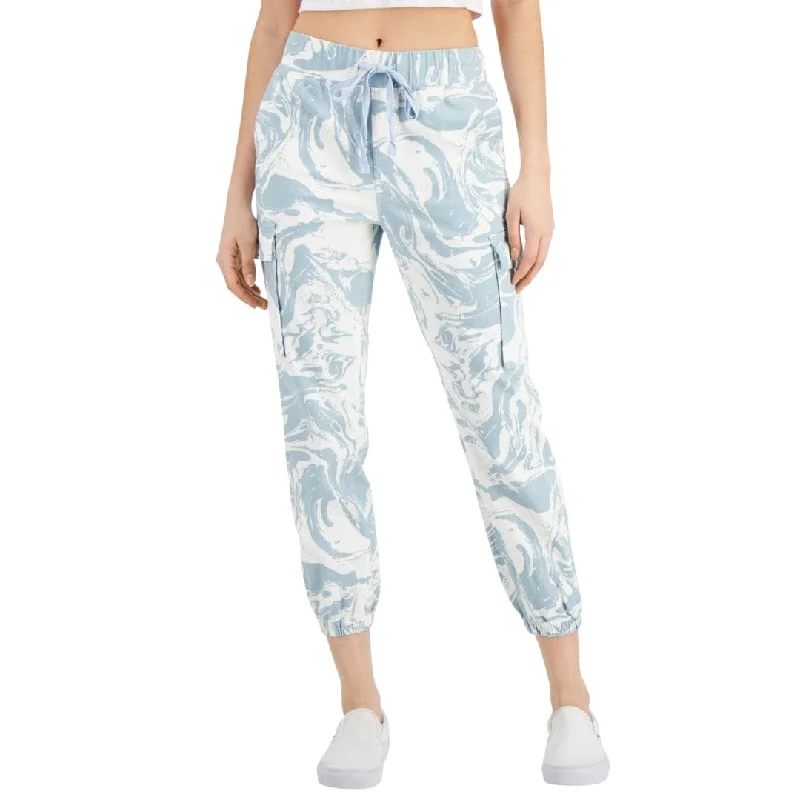 TINSELTOWN - Printed Utility Cargo Jogger Pants Warm Wool Trousers