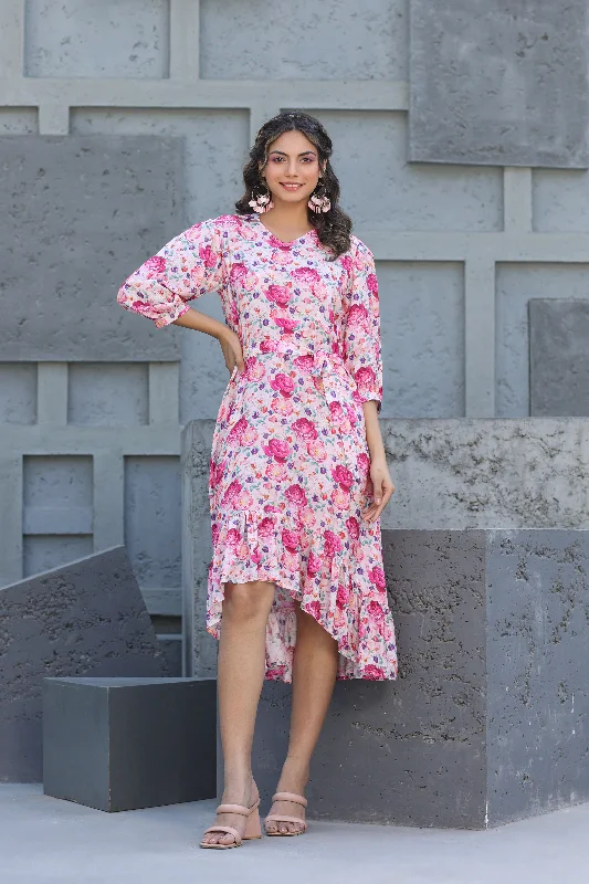 Rosseate Muslin Silk Pink Dress