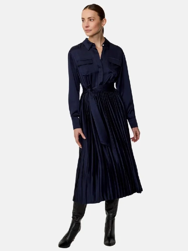 Jessie Satin Pleated Dress