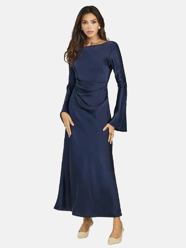 Navy Silk Dress