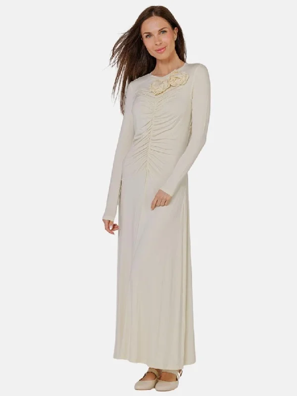 Rosette Dress Pale yellow